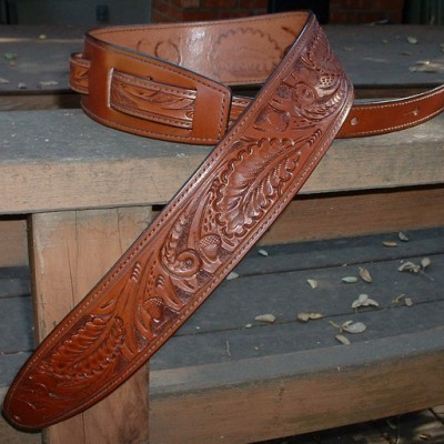 Durango Hand-Tooled Leather Guitar Strap « El Dorado Leather Guitar ...