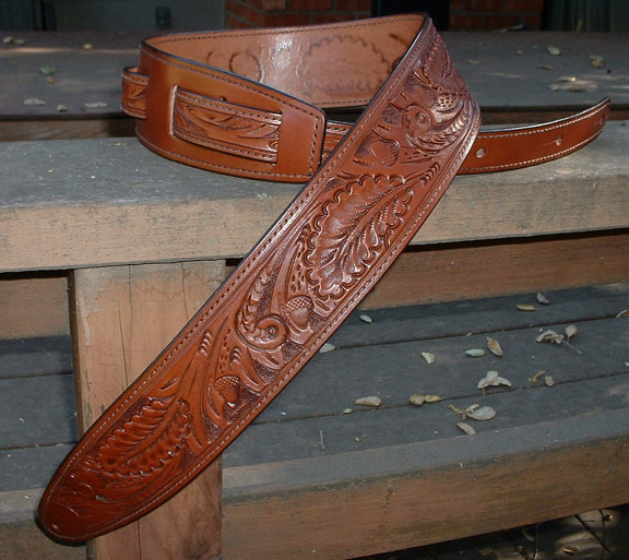 Durango Hand-Tooled Leather Guitar Strap « El Dorado Leather Guitar ...