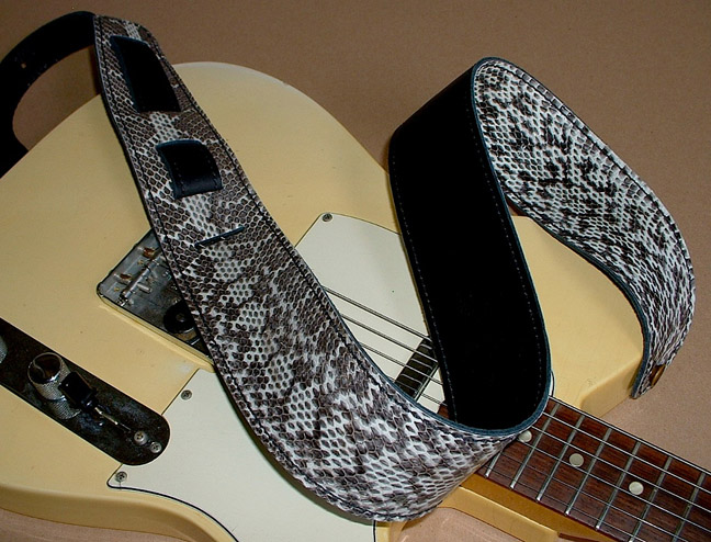 Glitter Snake guitar strap, shiny and sparkly faux snake skin Vegan