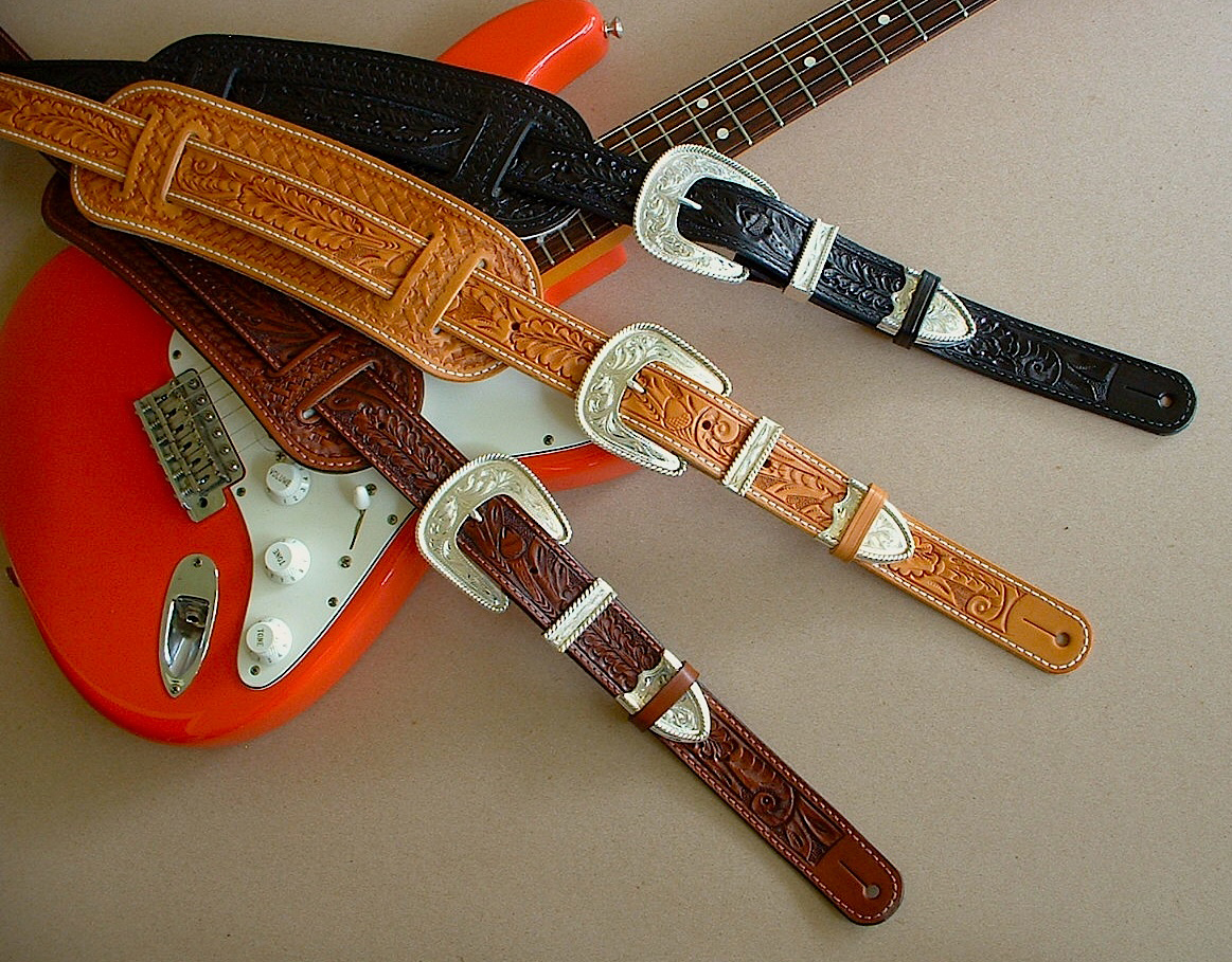 Original Model Hand-Tooled Leather Guitar Strap